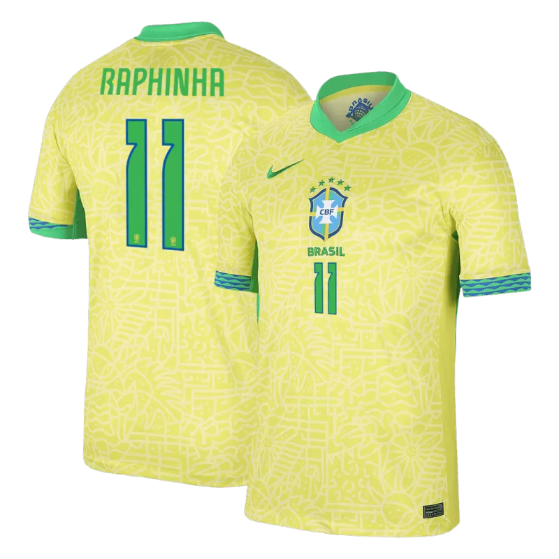 Raphinha #11 Maglia Brasile Casa Copa America 2024 – Gialla
