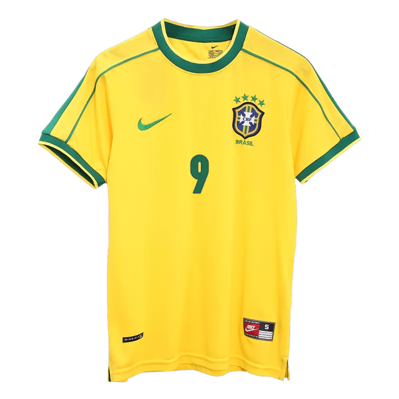 Maglia Calcio Vintage RONALDO #9 Brasile Casa 1998 – Gialla
