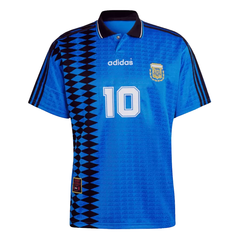 Maglia retrò da trasferta dell'Argentina del 1994 n. 10 - Blu