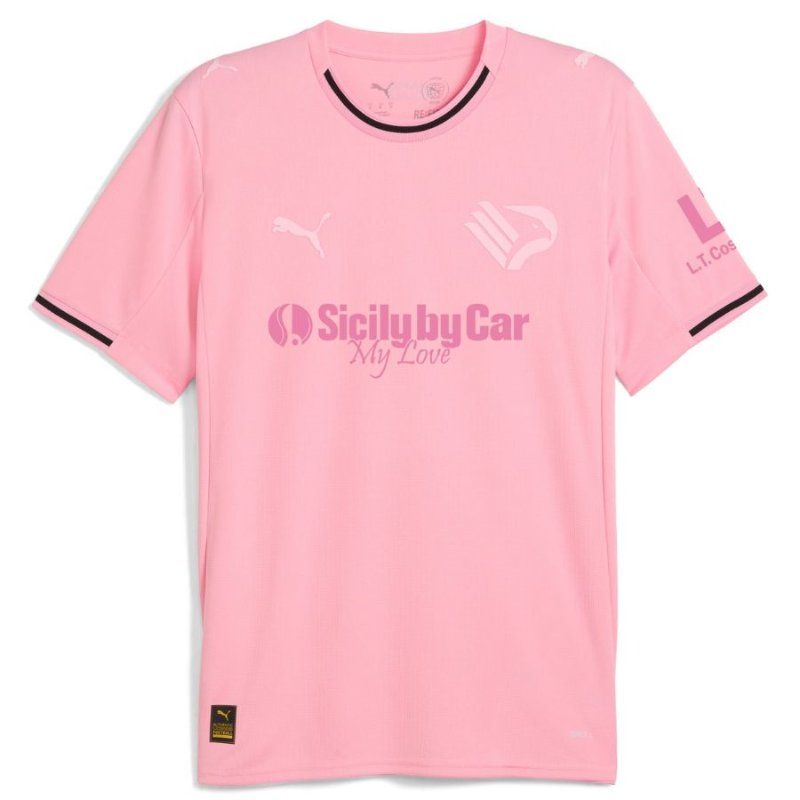 Palermo 2025/26 – Maglia Gara Casa Rosa con Dettagli Neri
