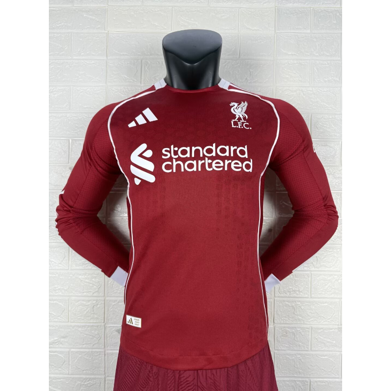 Versione Giocatore Manica Lunga – Maglia Casa Liverpool 25/26 Versione Giocatore Manica Lunga – Maglia Casa Liverpool 25/26