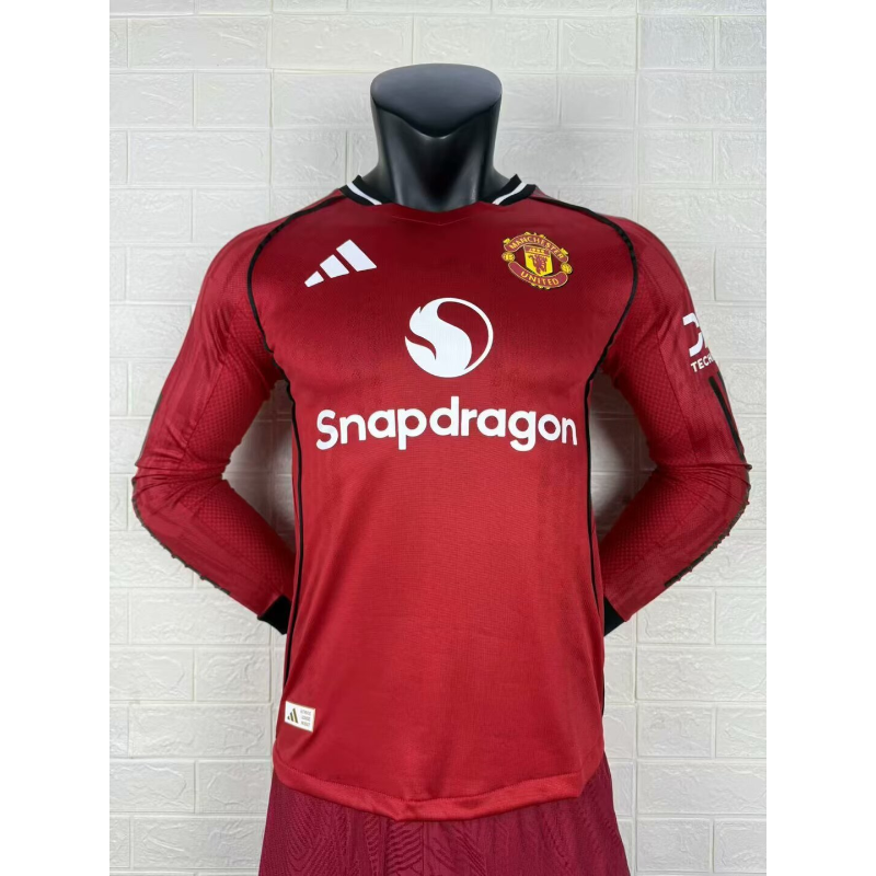 Maglia Casa Manchester United 2025/26 Versione Giocatore Manica Lunga Maglia Casa Manchester United 2025/26 Versione Giocatore Manica Lunga