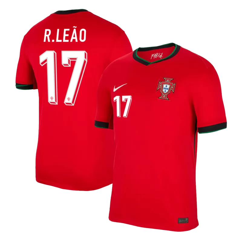 R.LEÃO #17 Maglia Home Portogallo EURO 2024 - Rossa