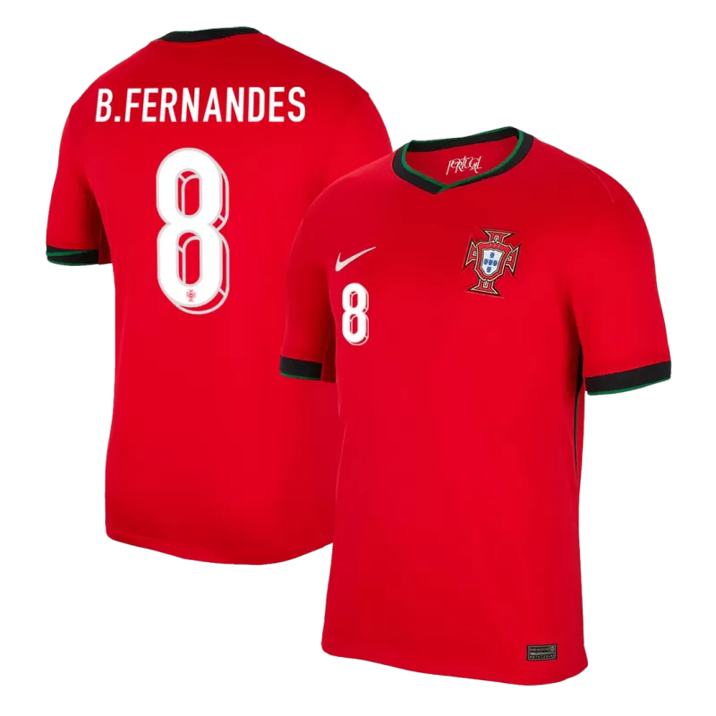 B.FERNANDES #8 Maglia Home Portogallo EURO 2024 - Rossa