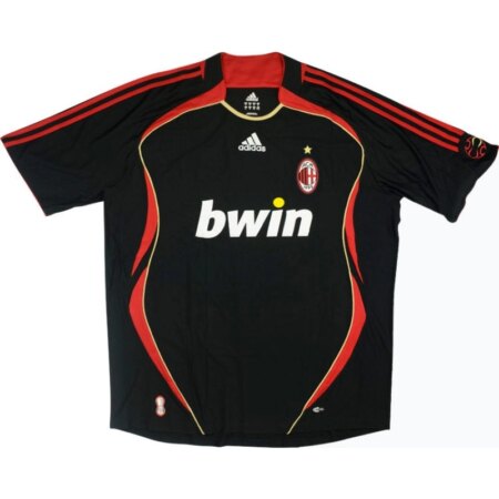 Maglia Calcio Vintage AC Milan Terza Maglia 2006-07 - Nera con Dettagli Rossi