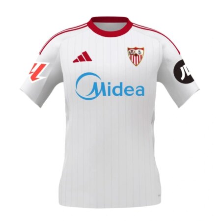 Maglia da Calcio Sevilla FC Casa 2025‑2026 – Bianco/Rosso
