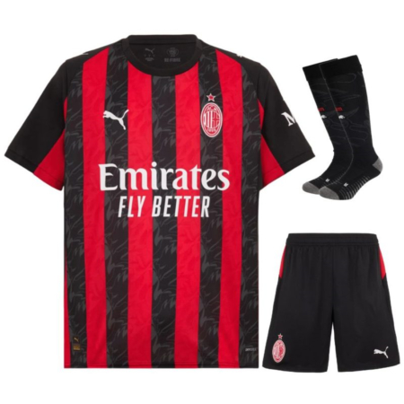 Completo ufficiale AC Milan casa 2025/26 bambino – Rossonero