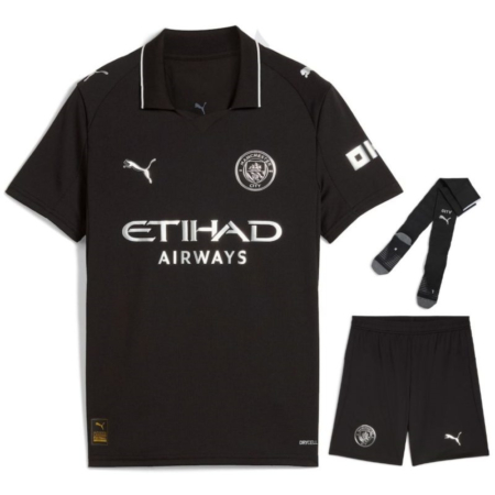 Manchester City 2025/26 Kit trasferta Bambini – Divisa completa per piccoli tifosi
