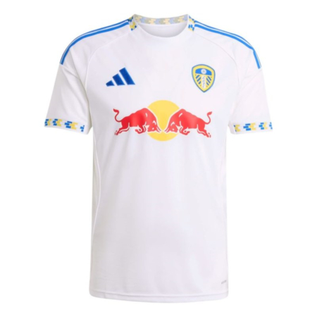 Maglia Casa Leeds United 2025/26 – Bianco Classico con Dettagli Blu e Gialli