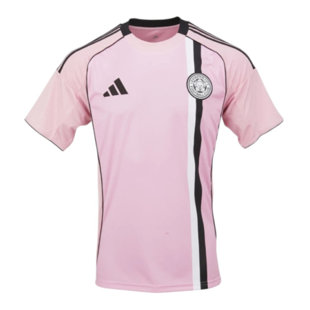 Leicester City Terza Maglia 2025/26 – Rosa con Strisce Verticali Nere e Bianche
