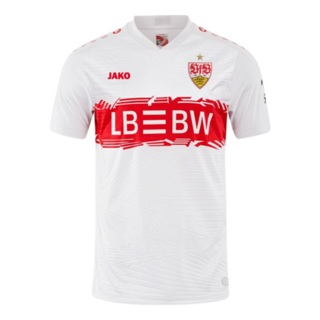 VfB Stuttgart 2025-2026 – Divisa Ufficiale Casa Bianca con Brustring Rosso