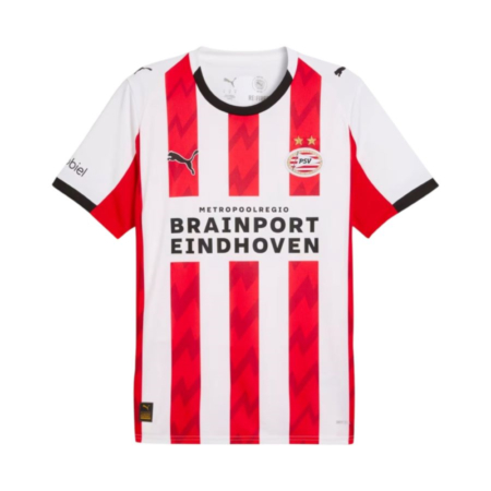 Maglia da Calcio PSV Eindhoven 2025–26 Casa – Rosso Intenso con Dettagli Bianchi