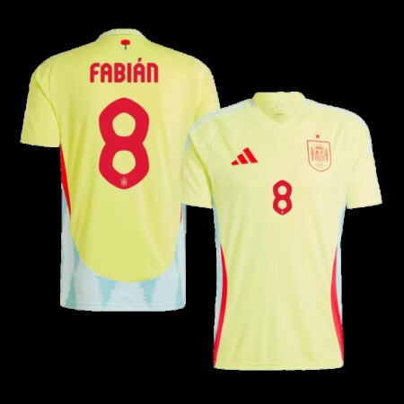 FABIÁN #8 Maglia da Calcio Away Spagna EURO 2024 - Giallo