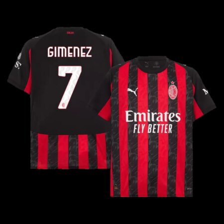 GIMENEZ #7 Maglia Casa AC Milan 2025/26 - Nera