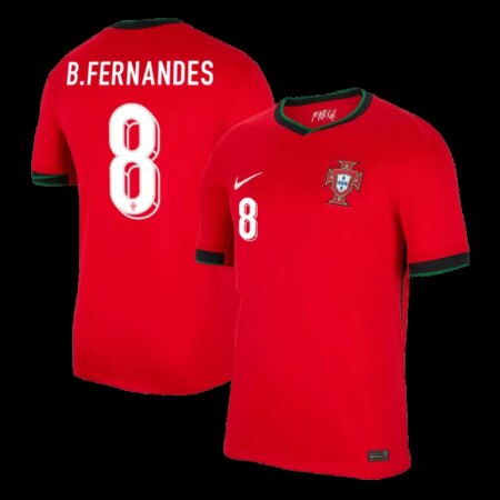 B.FERNANDES #8 Maglia Home Portogallo EURO 2024 - Rossa