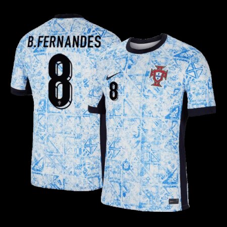 Maglia Trasferta Portogallo EURO 2024 – B.FERNANDES #8 – Blu e Bianca