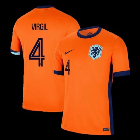 Maglia Calcio Olanda  Home EURO 2024 – VIRGIL #4 – Arancione