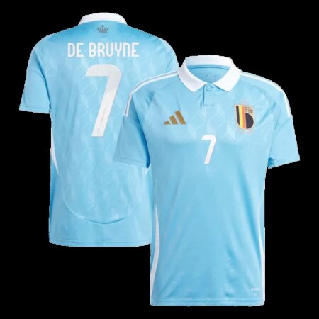 Maglia Away Belgio EURO 2024 DE BRUYNE #7 - Blu