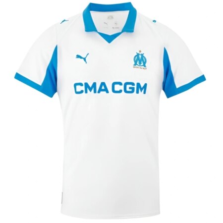 Maglia da Calcio Olympique Marseille Casa 2025-2026 – Bianco e Azzurro