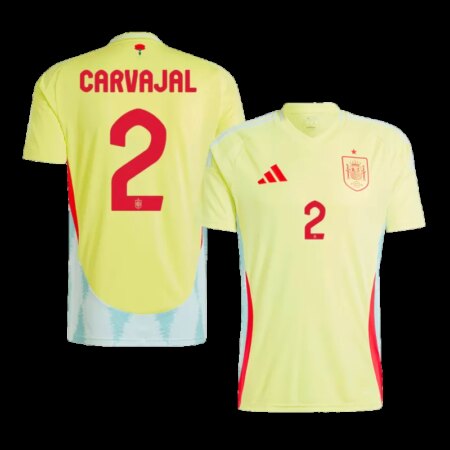 CARVAJAL #2 Maglia da Calcio Away Spagna EURO 2024 - Giallo
