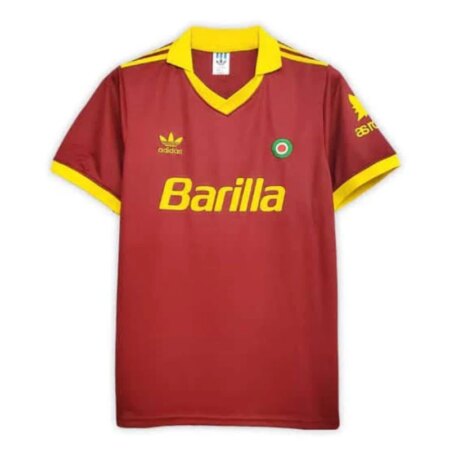 Maglia da Calcio AS Roma Casa 1991-1992 Vintage – Rosso Porpora Classico