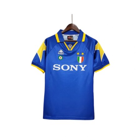 Maglia Calcio Vintage Juventus Trasferta 1995-98 - Blu/Giallo
