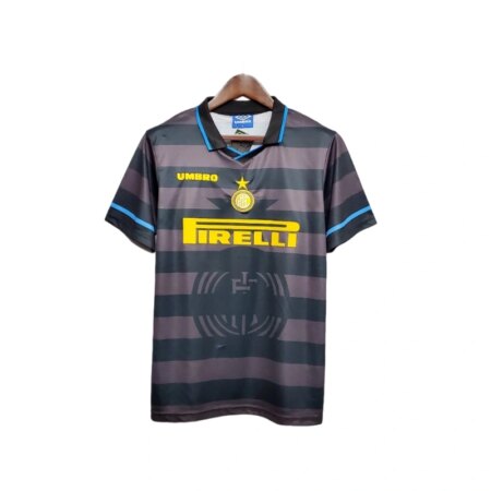 Maglia da trasferta vintage Internazionale 1997-1998 - Righe orizzontali nero e marrone